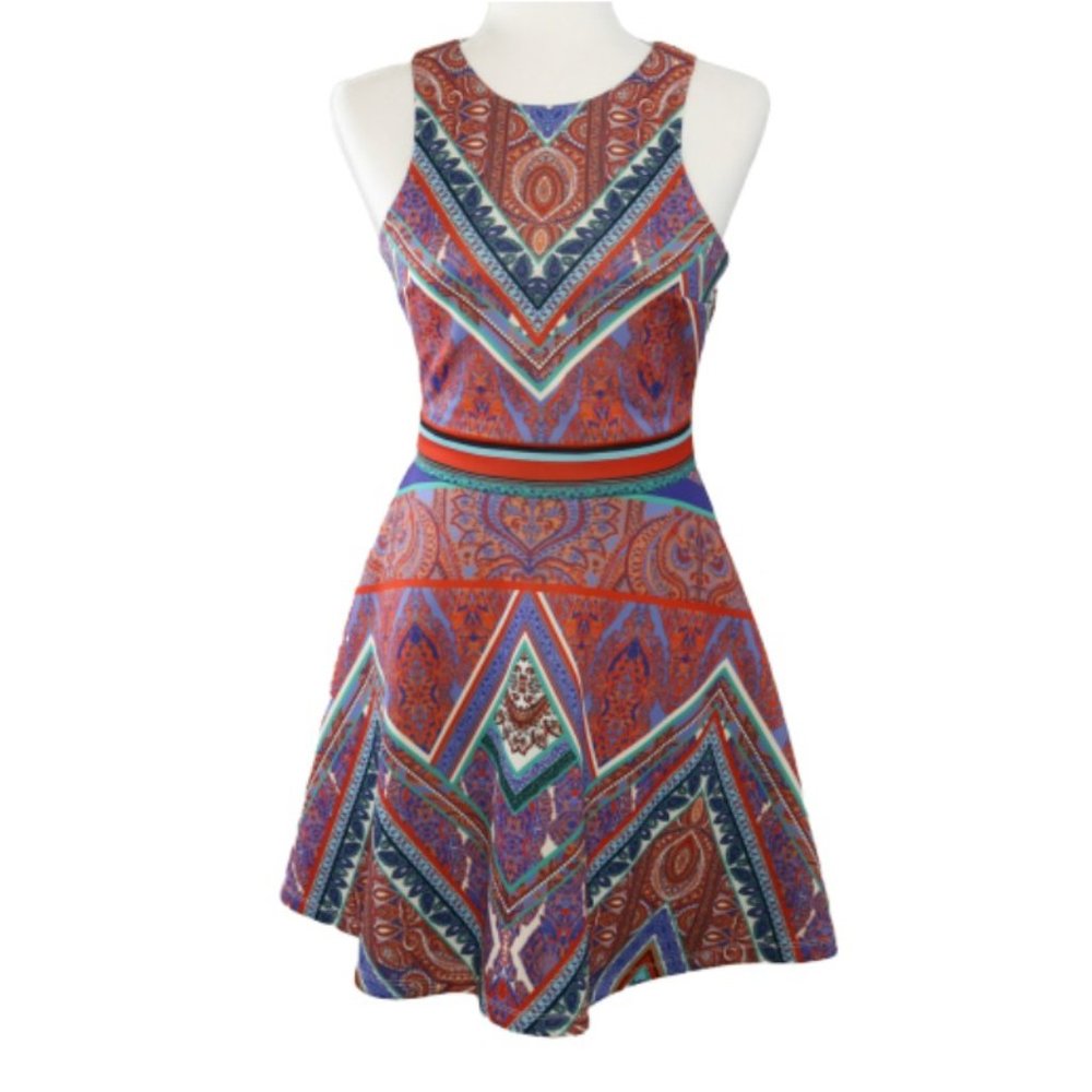Gianni Bini Colorful Fit & Flare A-Line Midi Dress